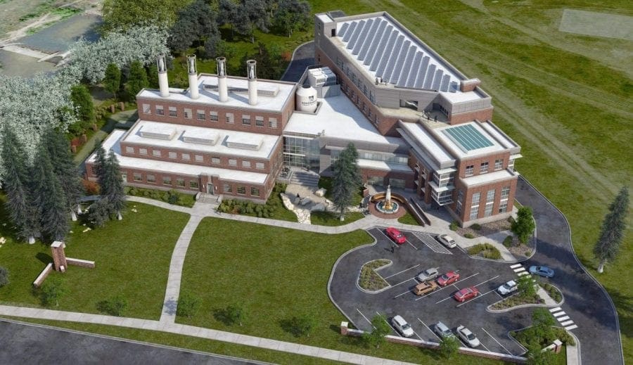 Aerial view of building