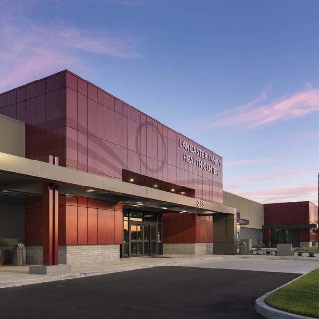 Wide Red building