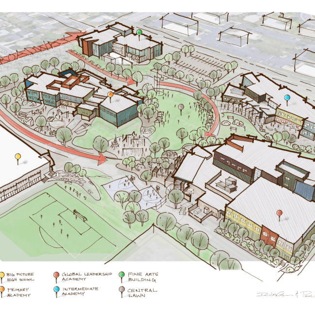 Drawing of campus