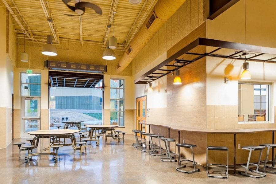 Cafeteria with Garage door