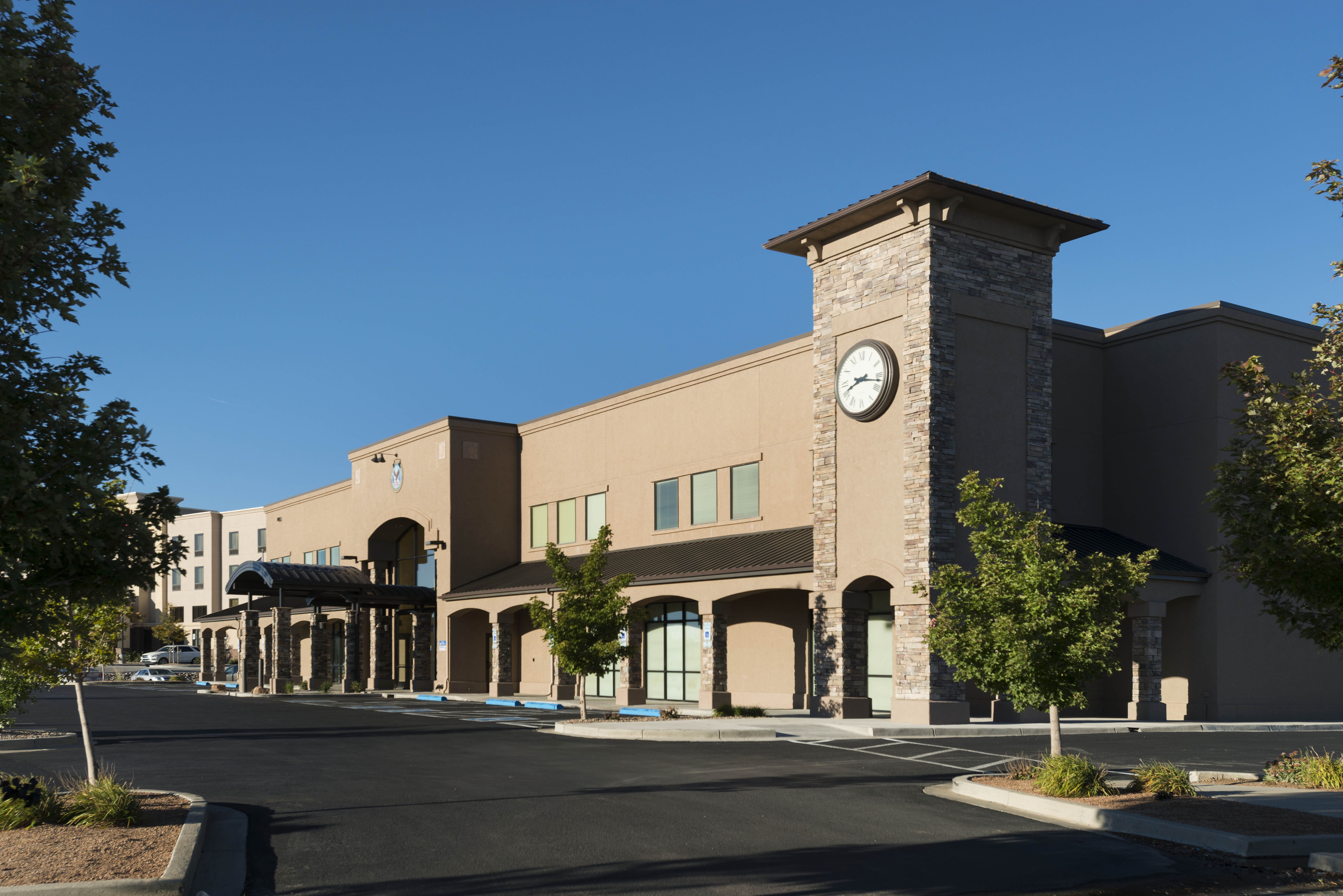 Building with clock on it