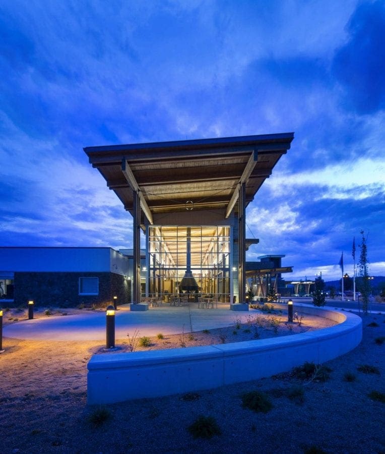 Front view of building
