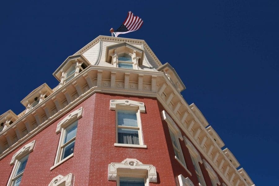 Looking up at building from street view