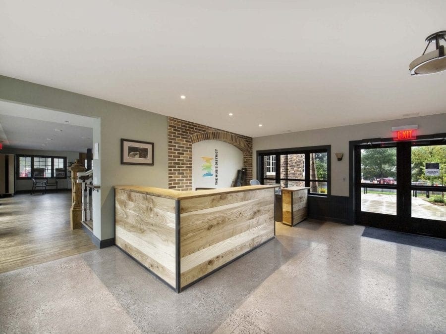 Wood reception desk
