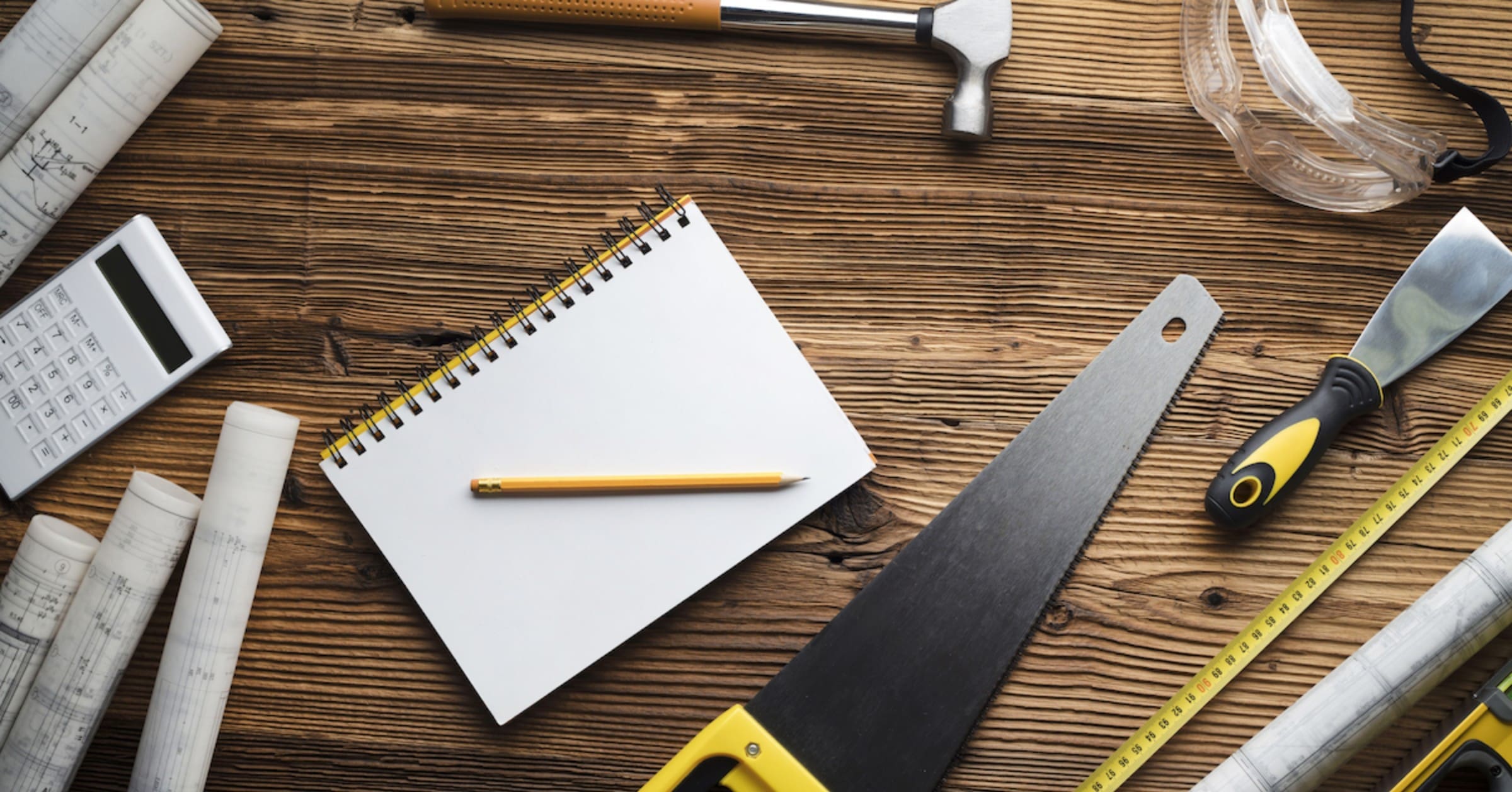 tools and building plans