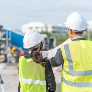 contractors looking at plans