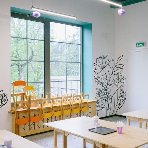 A modern classroom interior