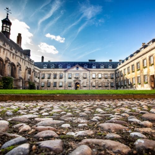 Cobblestone path at a historical university
