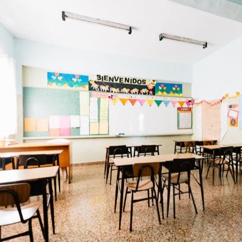 Interior of a classroom